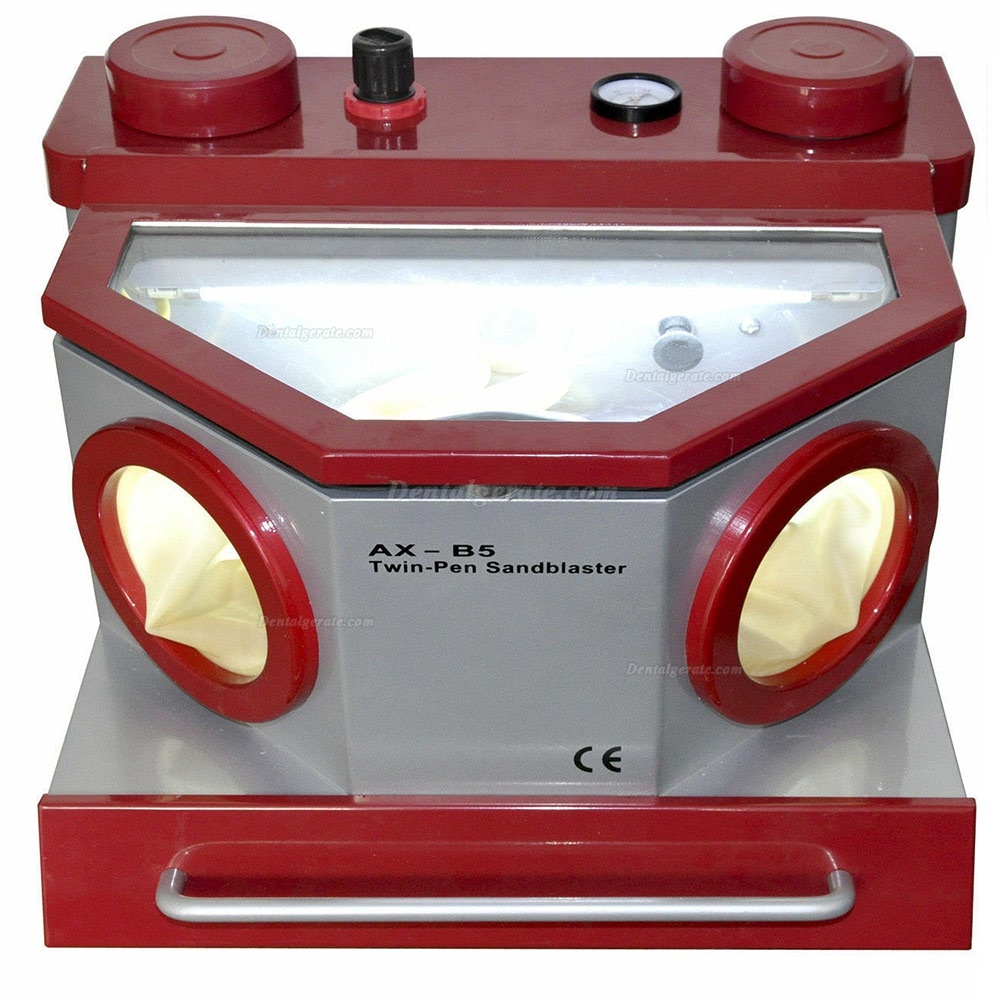 Mini Zahnheilkunde Labor Ausr&uuml;stung Feinstrahlger&auml;te/ Sandstrahler(Sandstrahlger&auml;te) Drei Stift 4 Tank mit LED Licht